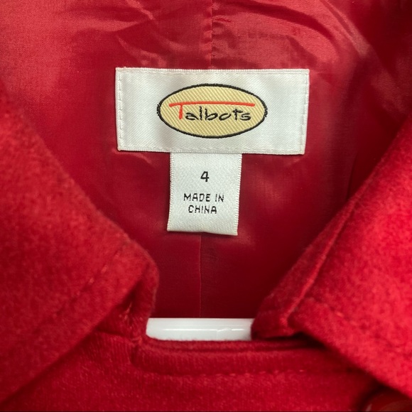 Talbots Red Wool Double-Breasted Coat Size 4 - Picture 3 of 7